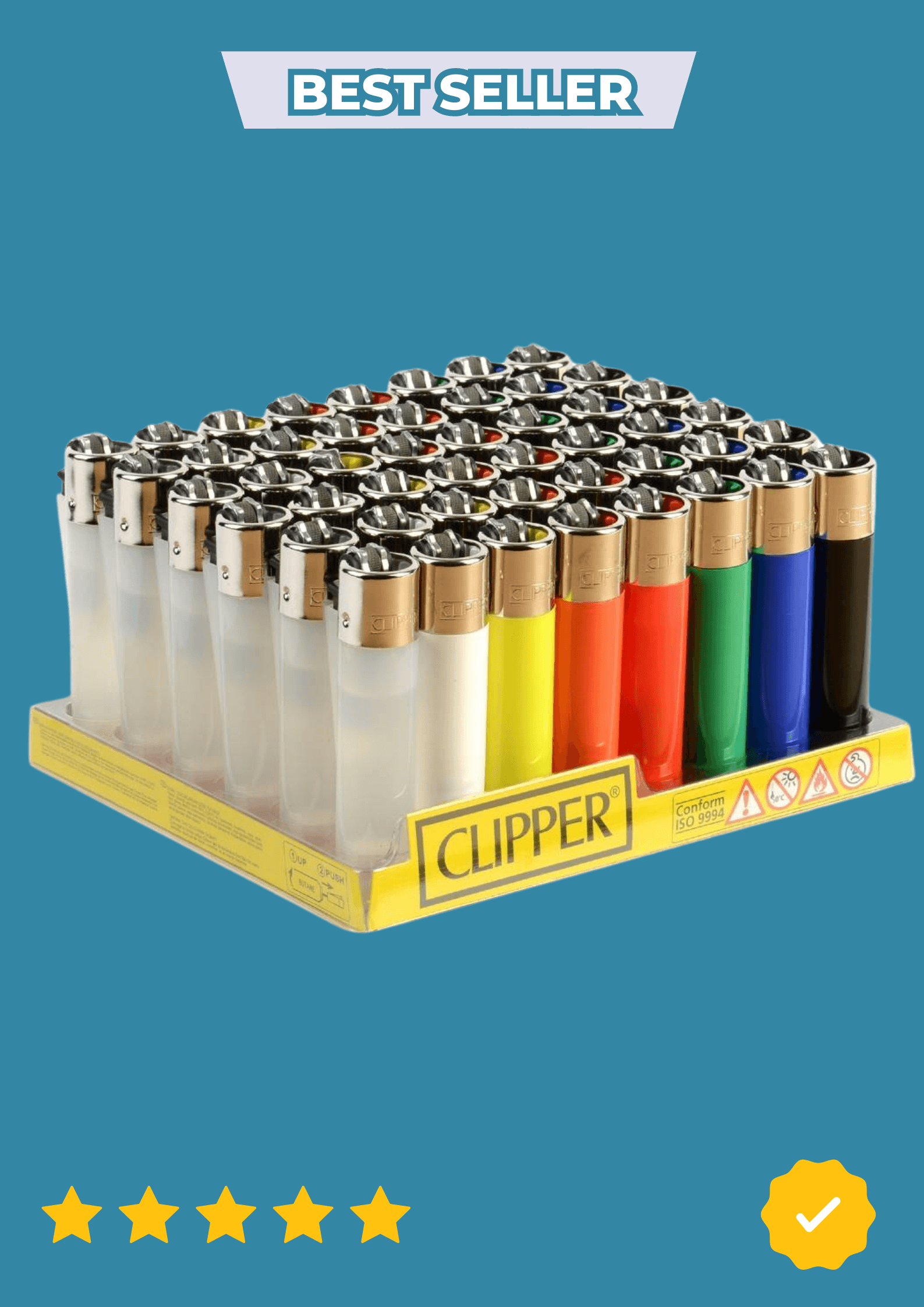 Présentoir Briquets Clipper – Lot Multi-Couleurs pour Commerce, Revente ou Usage Quotidien